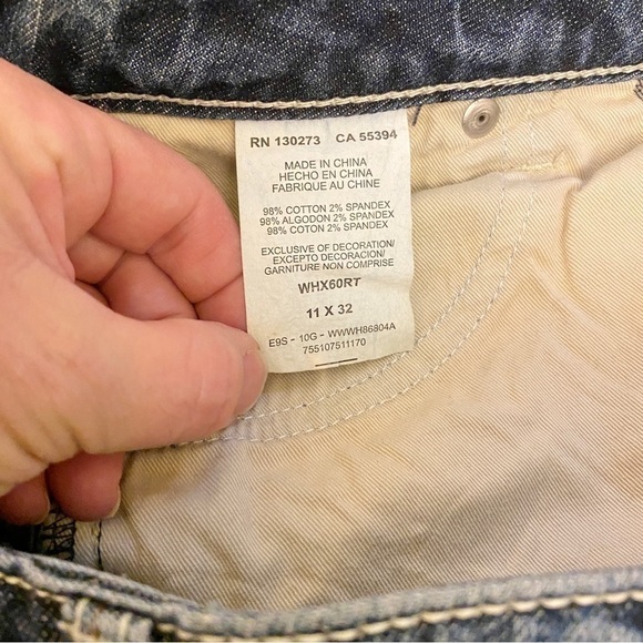 Wrangler Sz 11 Rock 47 Ultra Low Rise Jeans Cowhide Accents Embroidered Women’s - Picture 10 of 14